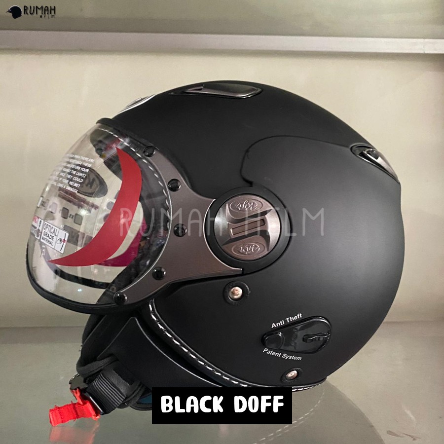 Helm KYT Retro Elsico Solid Polos-Black doff