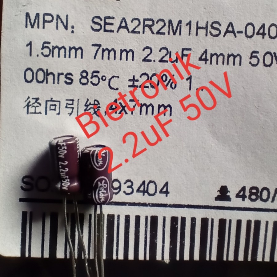 Kapasitor 2.2uF 50V Lelon