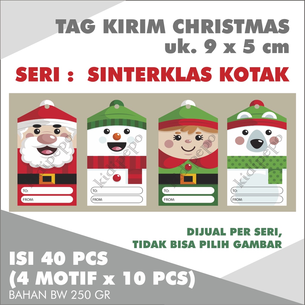 

HANGTAG KIRIM CHRISTMAS - SERI SINTERKLAS – ISI 40 PCS