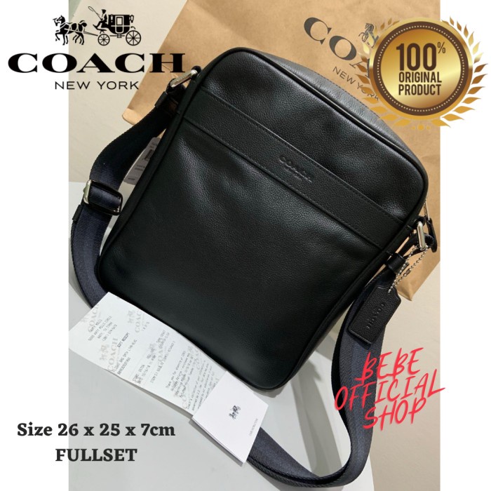 [ORIGINAL] COACH Men Flight Bag Leather / Tas Pria Original / Coach - Black