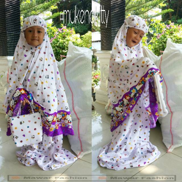 Mukena anak karakter hello kitty