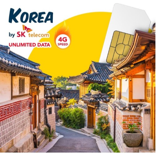 5/7/10/15/20 DAYS KOREA UNLIMITED 4G SIMCARD KOREA, SKT Network Provider