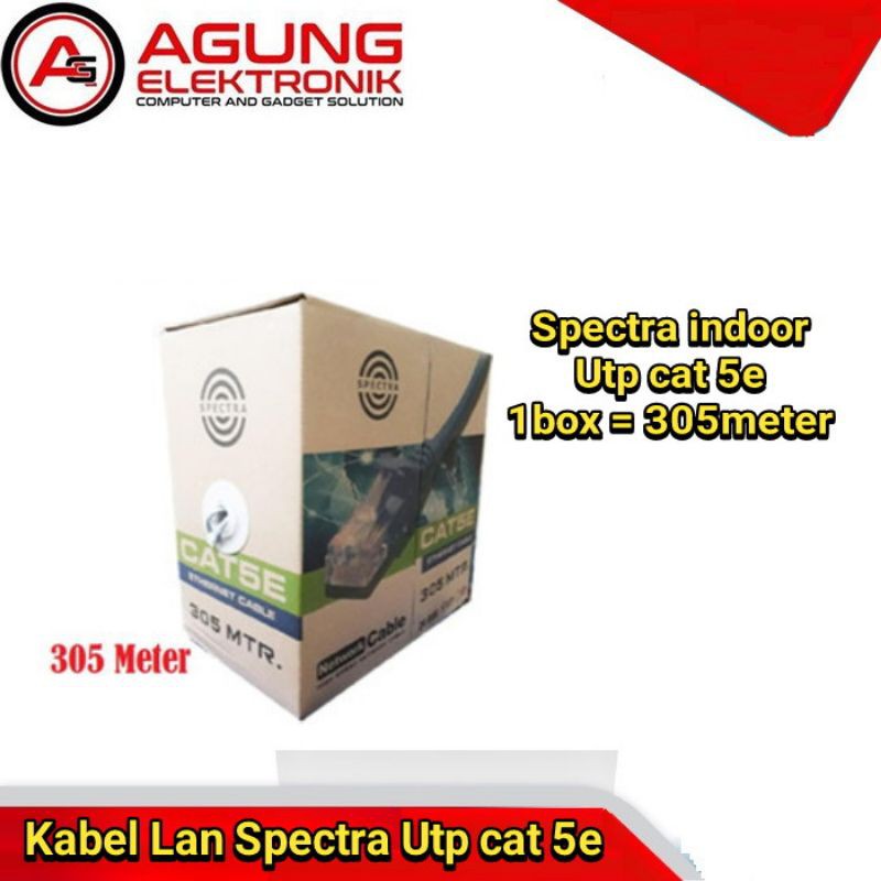 KABEL LAN SPECTRA UTP CAT 5E INDOOR MURAH BERKUALITAS [1box=305meter]