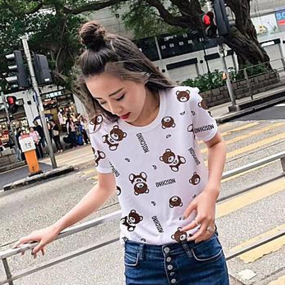 A6 H TEE BASIC MOSCHINO ATASAN KAOS WANITA MODEL TERBARU MOTIF LUCU UNIK BAHAN ADEM TERLARIS BEST