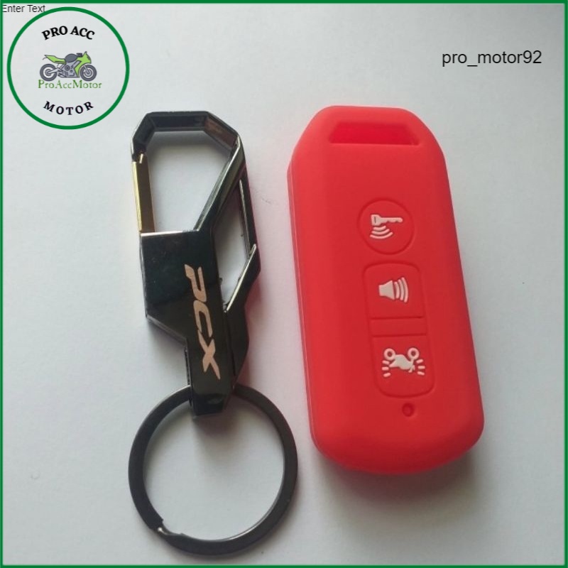 Paket gantungan kunci logo PCX 150 + cover silikon remote Honda PCX 150