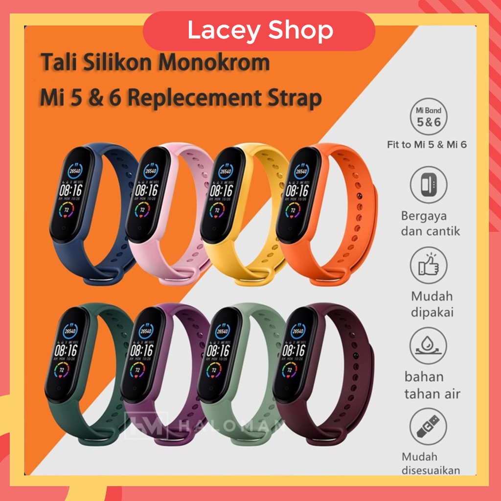 Tali Silikon Xiaomi Mi Band 3 4 5 6 Silicone Strap