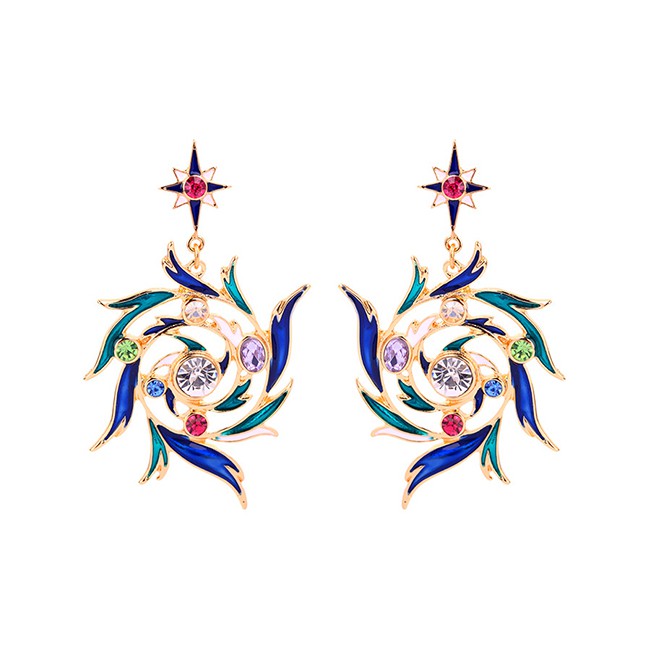 LRC Anting Tusuk Fashion Color Drip Ear Studs F60183