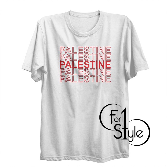 T-shirt Kaos Distro Palestina Palestine Gaza Pria Muslim Kekinian