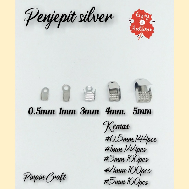 Stopper Penjepit Ujung Tali Silver 0.5mm 1.0mm 3.0mm 4.0mm 5.0mm