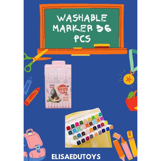 

36pcs washable marker spidol