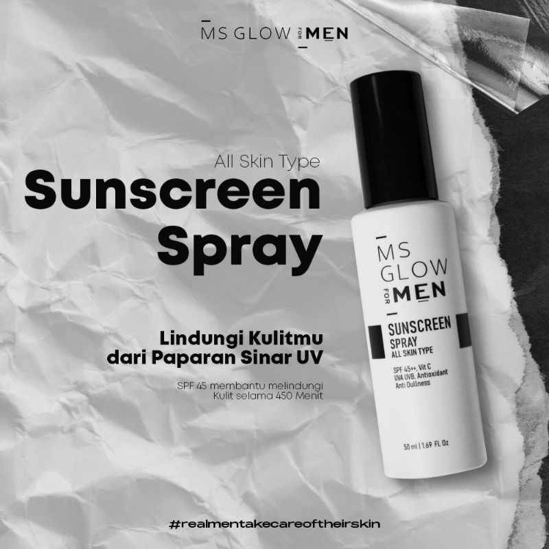 Sunscreen spray MS Glowmen original perlindungan wajah pria bisa cod