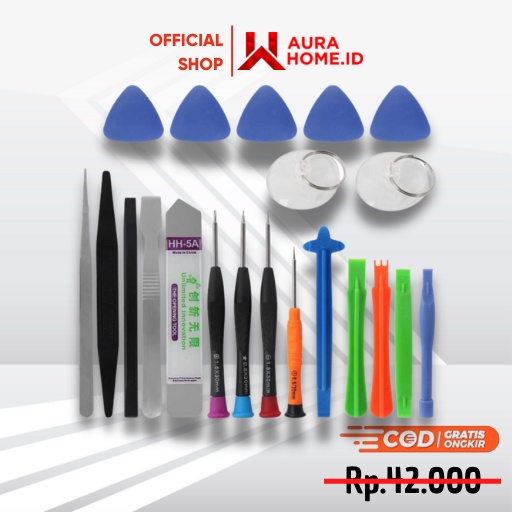Peralatan Reparasi Smartphone 21 in 1 Repair Tools Set / Obeng Reparasi Perbaiki Pembuka Bongkar Ser