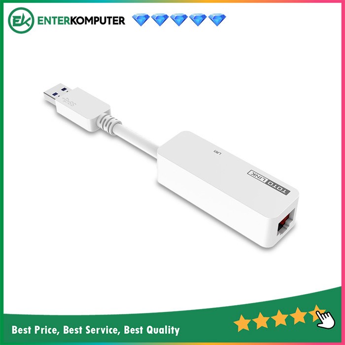 TotoLink USB 3.0 to RJ45 Gigabit Ethernet Adapter - U1000