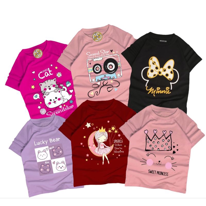 Secondstar Baju Kaos Distro anak laki-laki perempuan usia 1-12tahun/Kaos Distro Anak