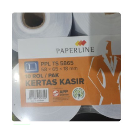 

Kertas kasir telstruk 58 x 65 x 18 mm Paperline (10 roll)