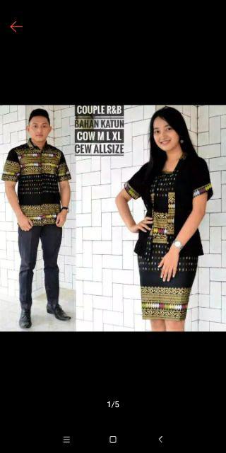 Couple Batik Span Pendek Meyriska Sarimbit Keluarga Pesta Batik Pekalongan Tanah Abang