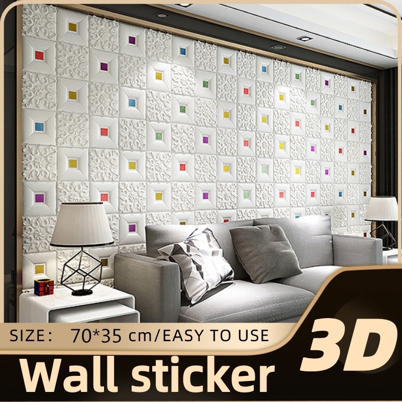 Diy Wallpaper Dinding Foam 3d Bata Kayu Wallpaper Bata Stiker Mural Dekorasi Kamar Tidur Stiker