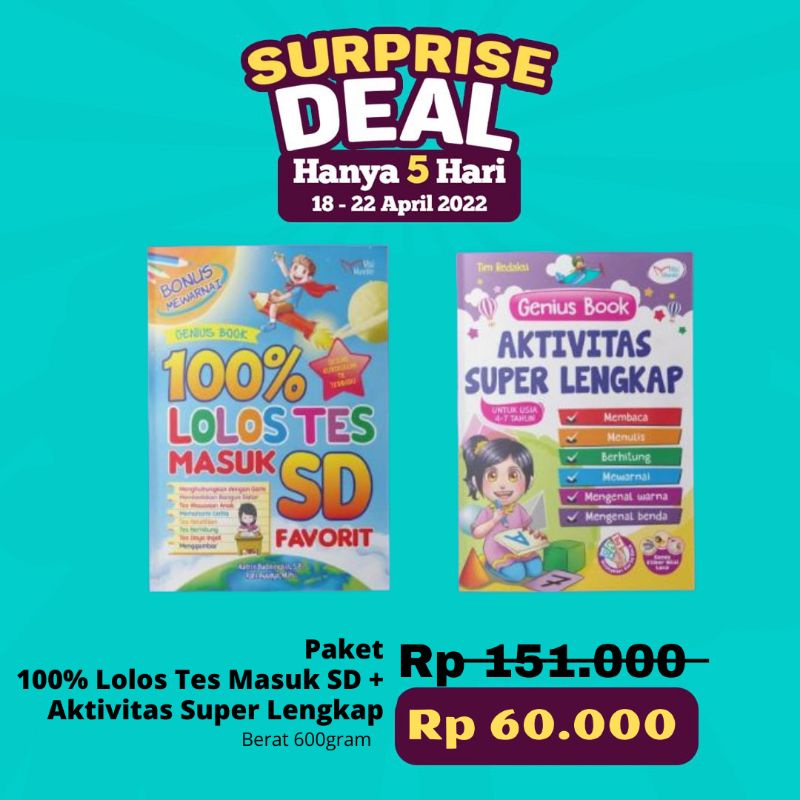 

DS PAKET 100% LOLOS MASUK SD + AKTIVITAS SUPER LENGKAP