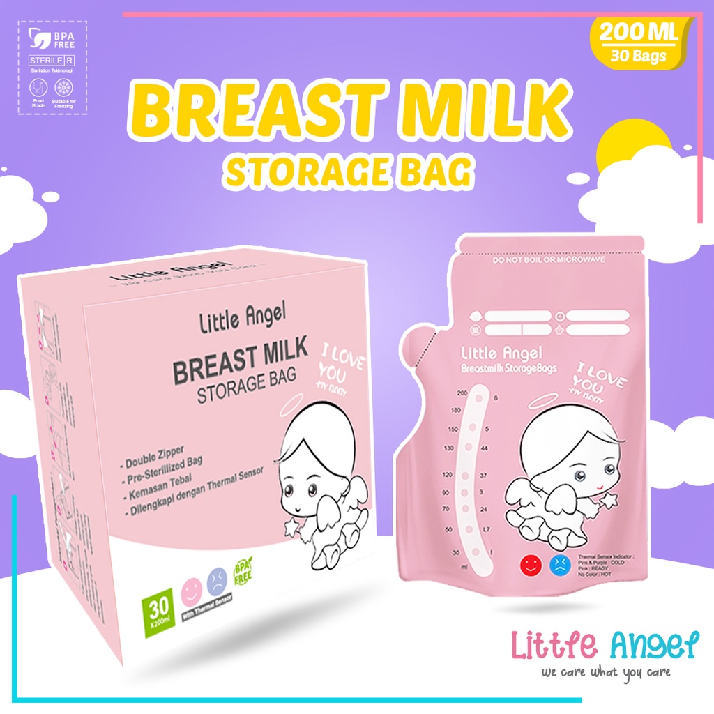 KANTONG ASI SUSU BAYI 200ml BABY BREAST MILK Storage Bag Sensor Thermal ASIP  30pcs