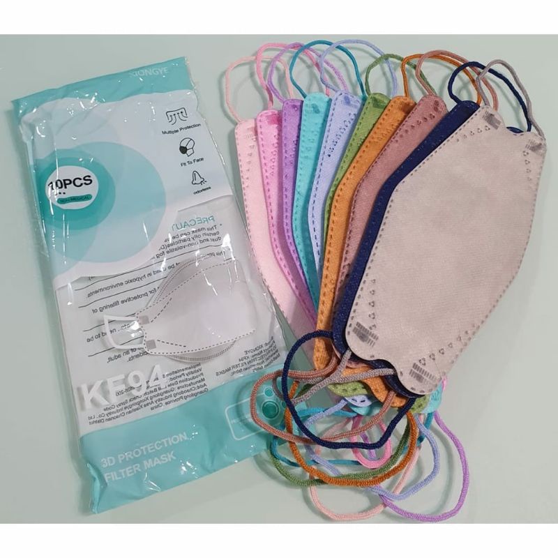 MASKER KF94 WARNA 4PLY ISI 10PCS BANYAK WARNA NAVY PINK ABU CAREION