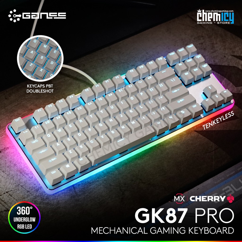 GANSS GK-87 Pro TKL RGB Underglow Cherry MX Mechanical Keyboard