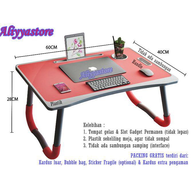Meja Lipat/Meja Laptop/Meja Lipat Anak/Meja Lipat Laptop - Merah Muda New