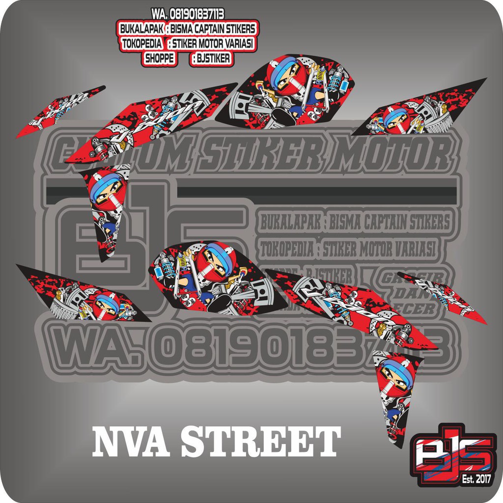 Stiker Striping List Motor Nva New Vixion Advance Motif Street