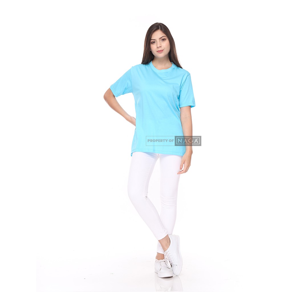 Naga Clothing Baju Kaos Polos HIJAU TOSCA TOSKA MUDA 1000% Cotton Combed 30s Reaktif