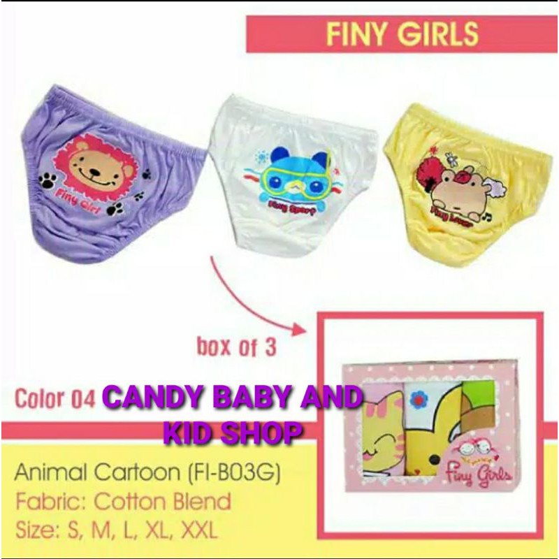 Celana Dalam Anak Cewek Finy Girls M L XL XXL XXXL Murah Halus Lembut isi 3 Adem CD Girl