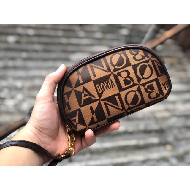 DOMPET MURAH WANITA 01 DOMPET BONIA KANVAS OVAL KOIN DAN UANG KERTAS