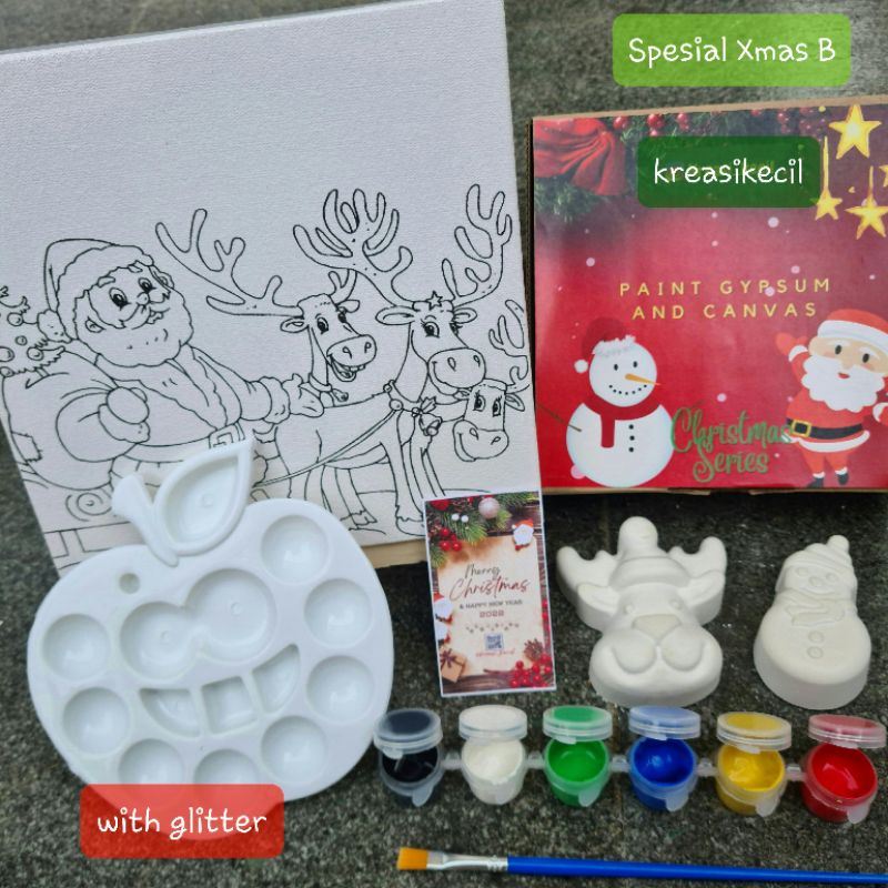 

(EDISI NATAL) Belajar Mewarnai Gypsum+Canvas sketsa tema NATAL| Kado natal| Holiday Gift| Hampers Natal