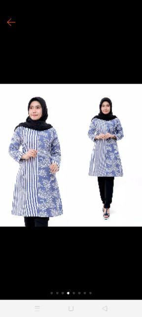 Terlaris Serut Genes Jelita Tunic Navbor Yelbor Whitbor Creambor Tunik Batik Modern Hrb030 Dolbi Dob