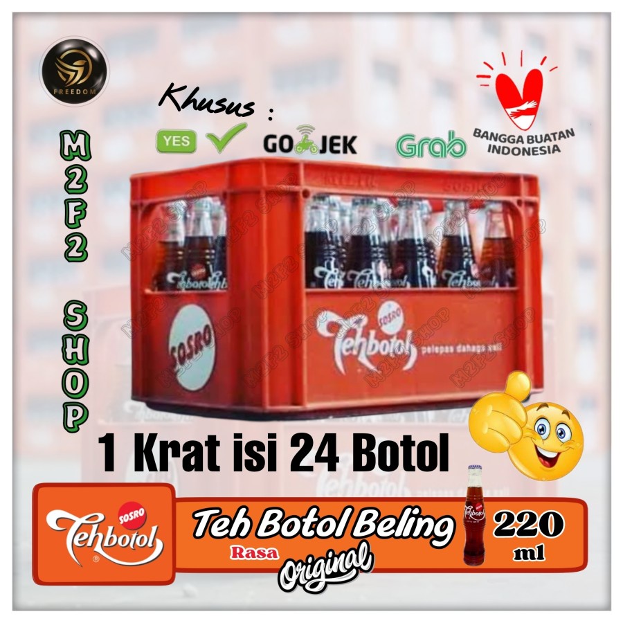 

Teh Botol Sosro Beling Kaca + Krat - 220 ml Kemasan Kratan (Khusus Bluebird/Gojek/Grab)