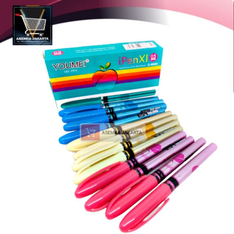 

[AJ] Pulpen Pen Gel Youmei Ipenx Grosir 12pcs