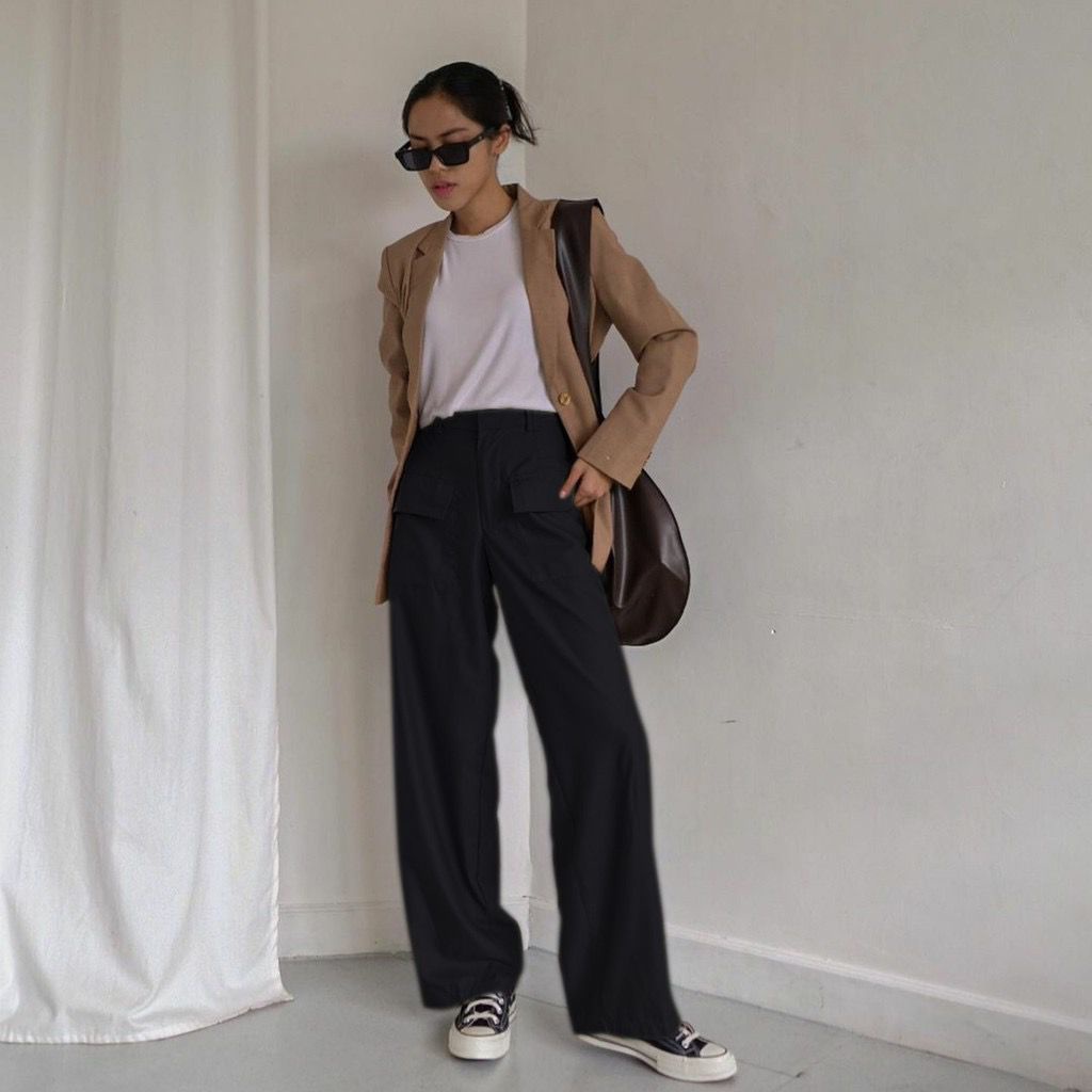 BEFAST - ZFS OOTD Wanita Celana REGI / RB POCKET DRILL PANTS / Celana Panjang Wanita / Celana Trendy Wanita / Celana Panjang Ala Korean Style / Terbaru 2022 / Celana Panjang Casual / Celana Polos