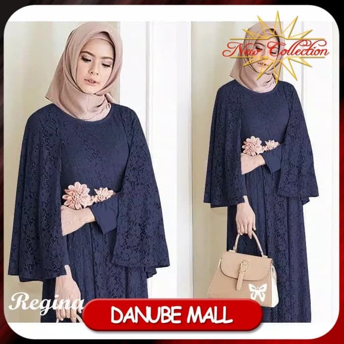 Gamis Pesta Maxi Dress Regina Brokat Gaun Pesta Kebaya Muslimah Size L