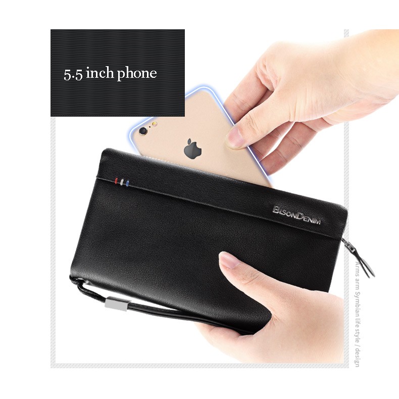 Bison Denim-Handbag Pria Kulit Sapi Asli (BISON N8008-1B)