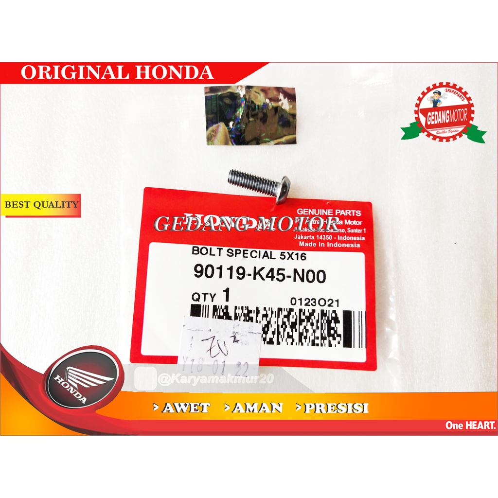 BAUT L VISOR CBR 150 BOLT SPECIAL 5X16 ORI HONDA K45