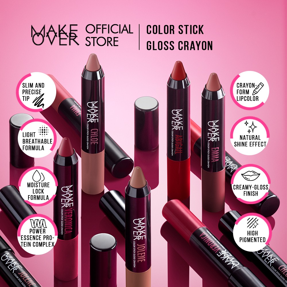 MAKE OVER Color Stick Gloss Crayon 3 g - Lipstick Gloss