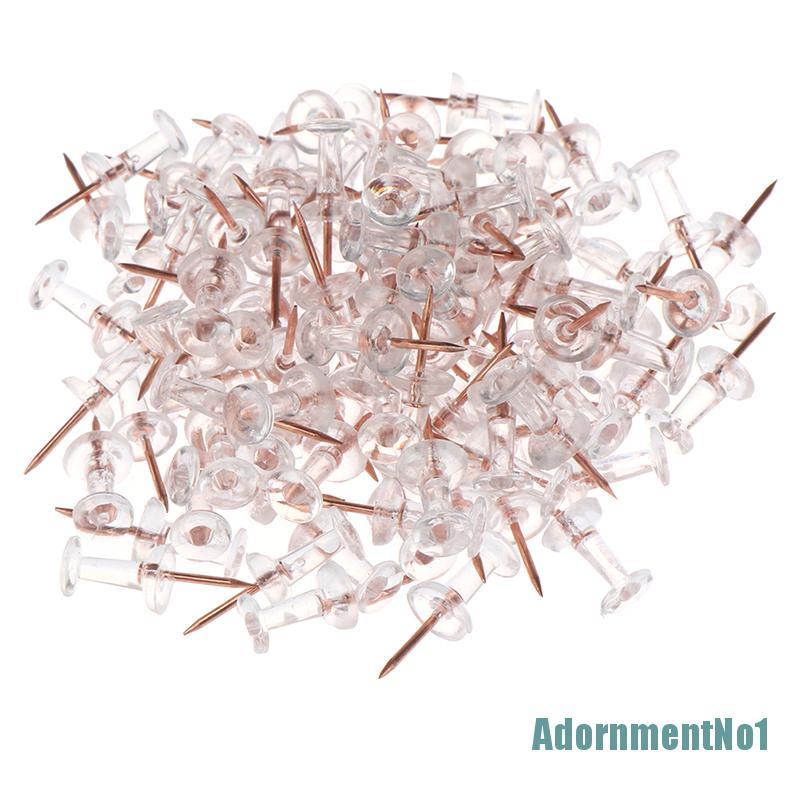 (AdornmentNo1) 100pcs / Set Paku Dinding Rose Gold Transparan Untuk Foto / Kantor / Sekolah