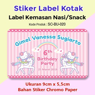 Stiker Label Ulang Tahun Anak Nasi Bento Souvenir Hello Stiker Label Ulang Tahun Anak Nasi Bento Souvenir Hello