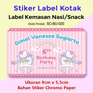  Stiker  Label Ulang  Tahun  Anak Nasi Bento Souvenir Hello  