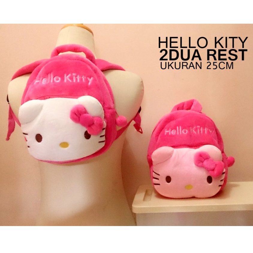 Tas Ransel 2 rest M sekolah anak tk paud boneka Hello kitty kucing cat kado baby kids