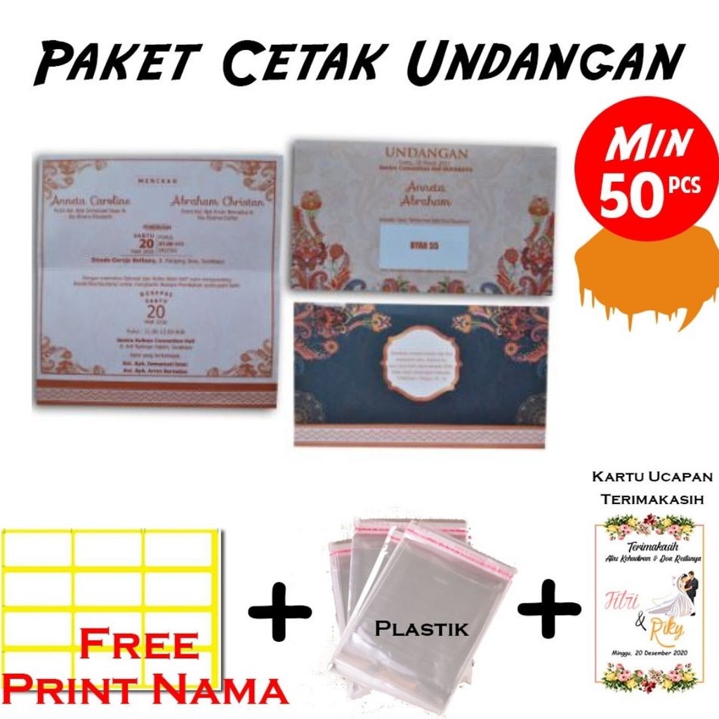 Paket Cetak Undangan Pernikahan BYAR 55