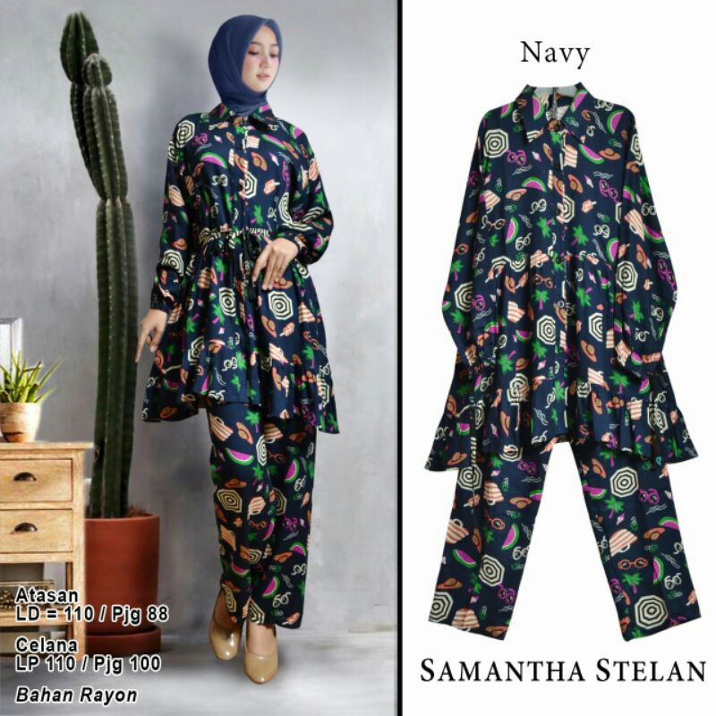 Funie3 Stelan Samantha Bahan Katun Rayon