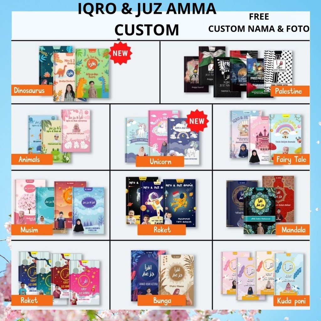 IQRO & JUZ AMMA, CUSTOM IQRO & JUZ AMMA AL IMAN,  FREE CUSTOM NAMA DAN FOTO, IQRO & JUZ AMMA SOFT CO