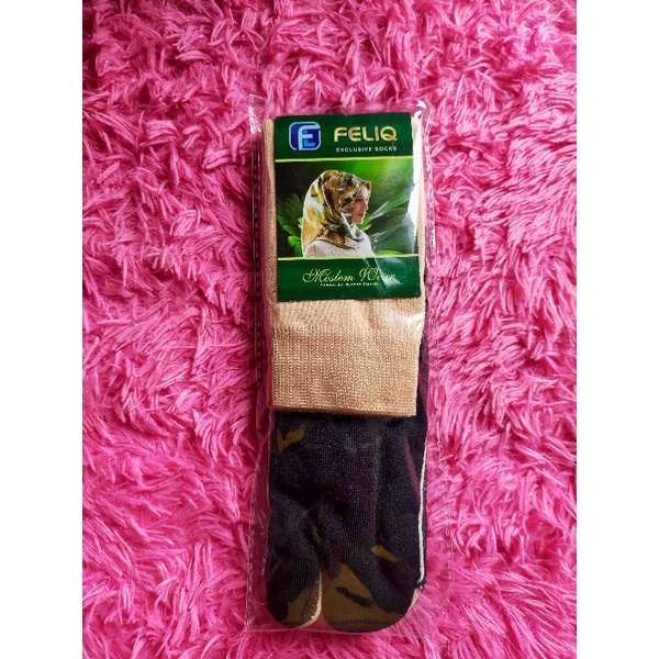 Kaos kaki jempol Muslimah PROMO telapak hitam atas coklat dan coklat polos dewasa bahan polyster dan Nylon-6