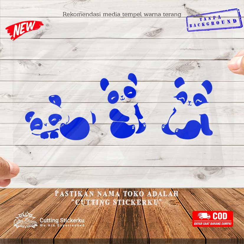 Cutting Stiker Panda Cute Variasi Motor Mobil Sticker Timbul Keren Nyala Dasbor Spakbor Visor Body Kaca Helm Laptop Hologram Reflective Tahan Air Setiker Bodi Samping Girly Matic Scoopy Vario Beat NMAX PCX Vespa Pickup Windshield Girl Lucu