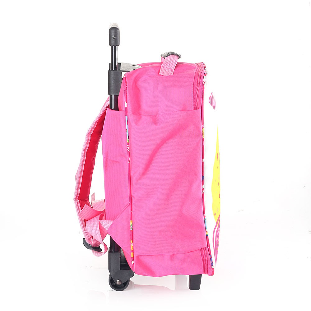 tas anak perempuan backpack troli - tas koper anak sekolah Ransel Roda Dorong Pink Kuda ponny