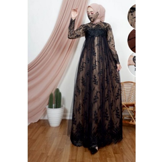 ☆Baru☆ Doremi Gamis Full Brukat Premium/ Dress Pesta Remaja Dewasa Wanita Modern/ Gamis Seragam Kondagan Jumbo Murah